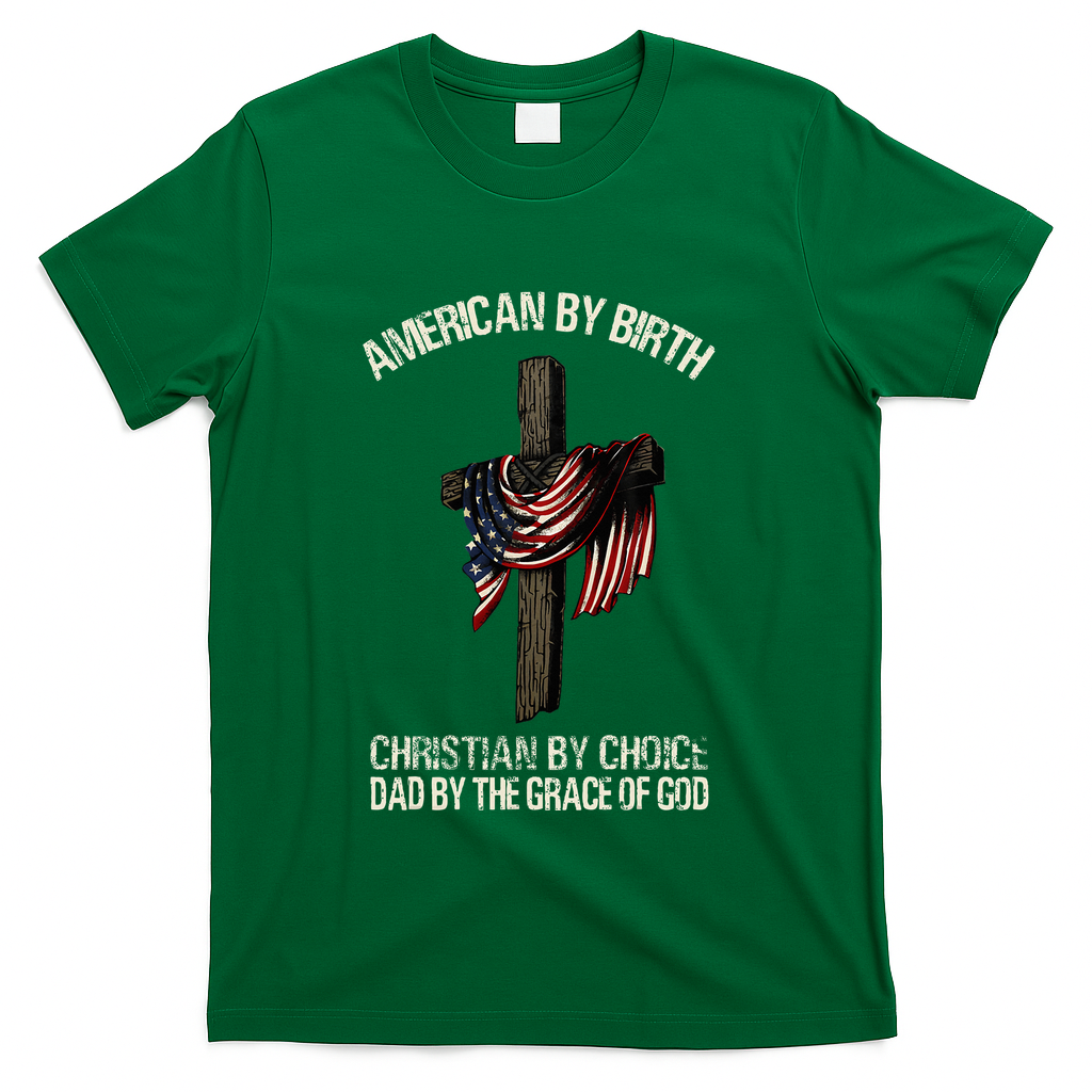 Dad By The Grace Of God Vintage Funny Gift T-Shirt