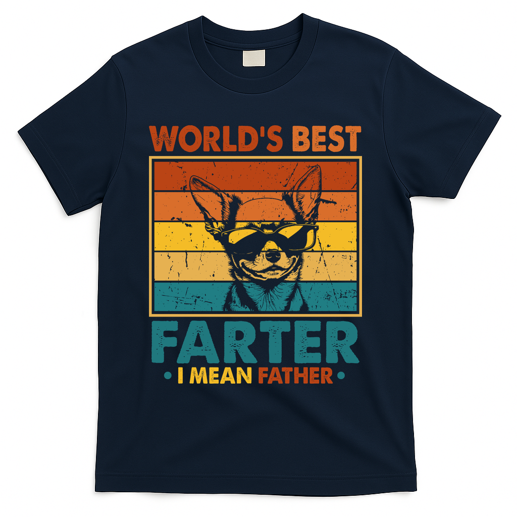 World's Best Farter I Mean Father Fathers Day Funny Dad Dog T-Shirt