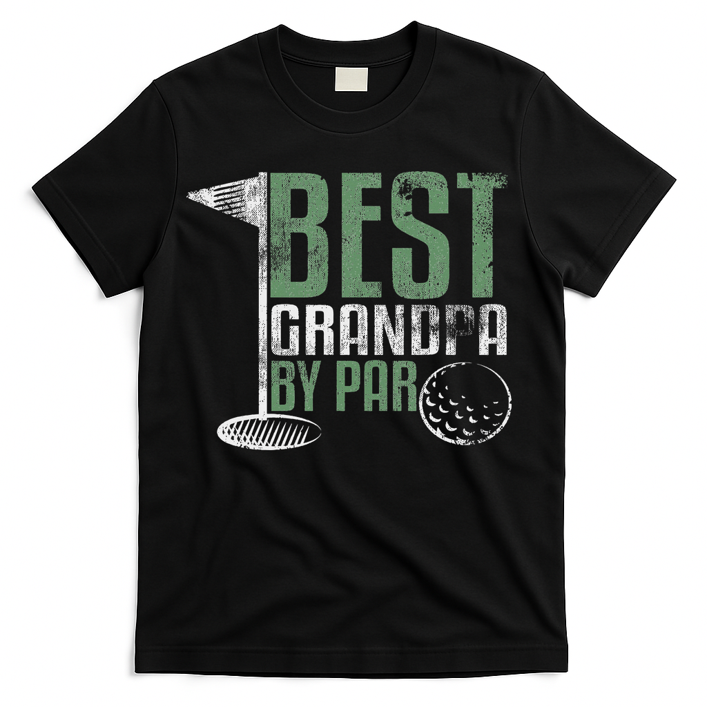 Best Grandpa By Par Father's Day Golf Grandad Golfing Gift T-Shirt