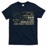 I Have Two Titles Dad And Bonus Dad Military Camo Flag T-Shirt