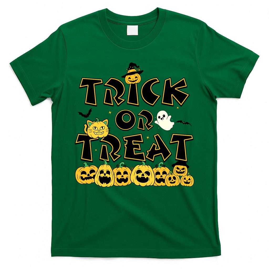 Trick Or Treat Pumpkin Cat Ghost Halloween Funny  Classic T-Shirt