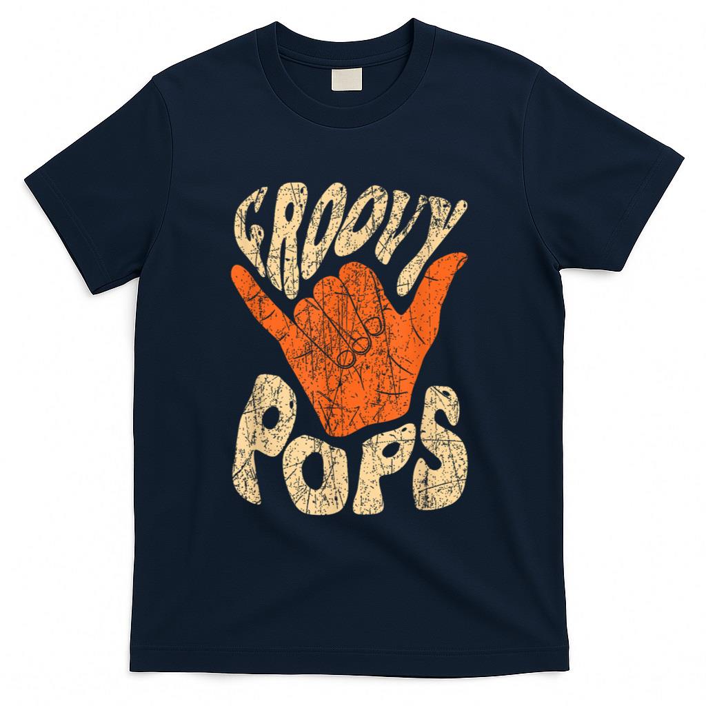 Retro Nostalgia - Groovy Pops 70s Aesthetic Nostalgia 1970's Retro Dad T-Shirt