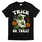Funny Halloween Gamer Pixel Kids Trick or Treat Pumpkin T-Shirt