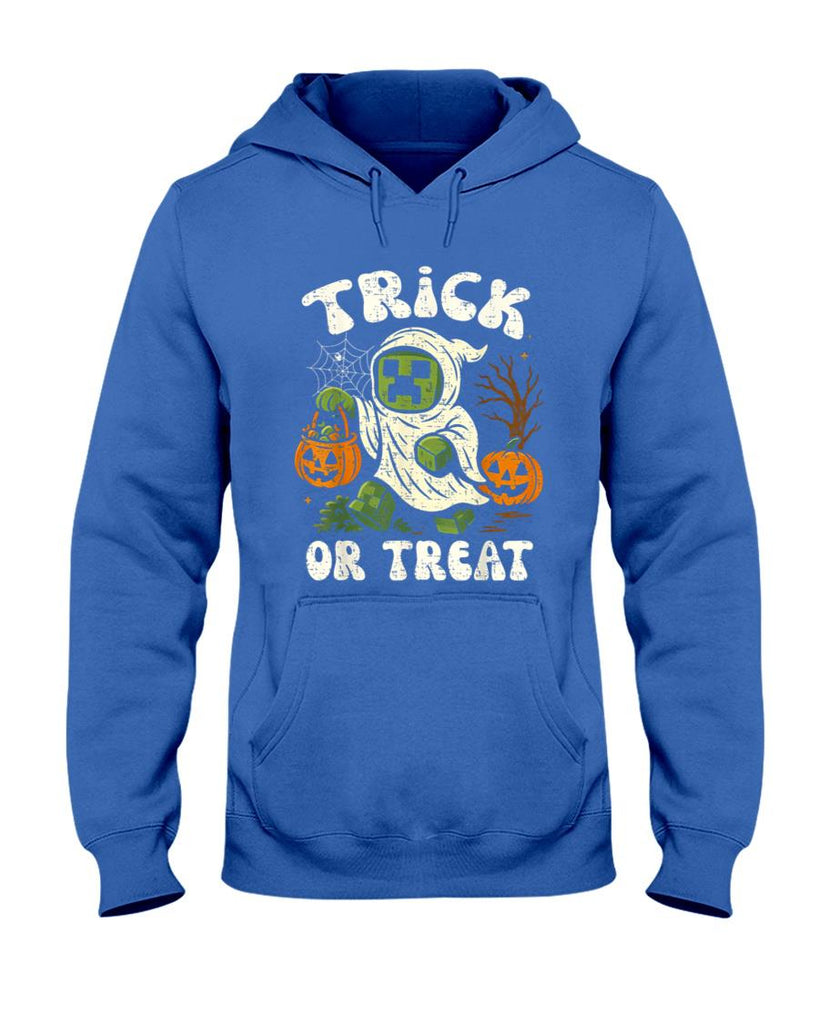 Funny Halloween Gamer Pixel Kids Trick or Treat Pumpkin T-Shirt