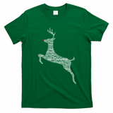 Wordy Reindeer Christmas T-Shirt - Irish Green
