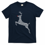 Wordy Reindeer Christmas T-Shirt - Navy Blue