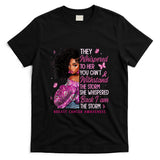 Breast Cancer Awareness Shirts Black Women Girl Pink Ribbon T-Shirt