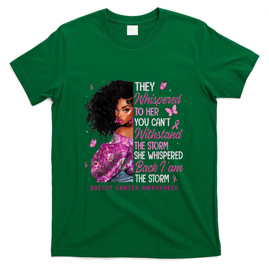 Breast Cancer Awareness Shirts Black Women Girl Pink Ribbon T-Shirt