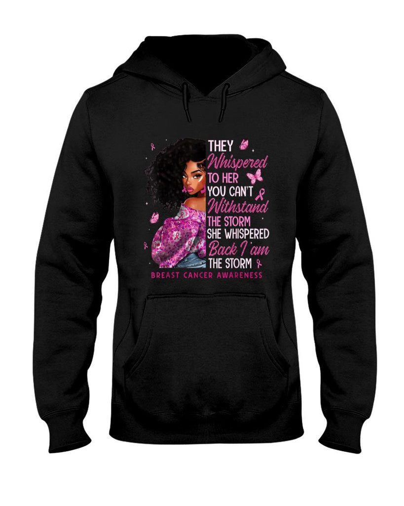 Breast Cancer Awareness Shirts Black Women Girl Pink Ribbon T-Shirt