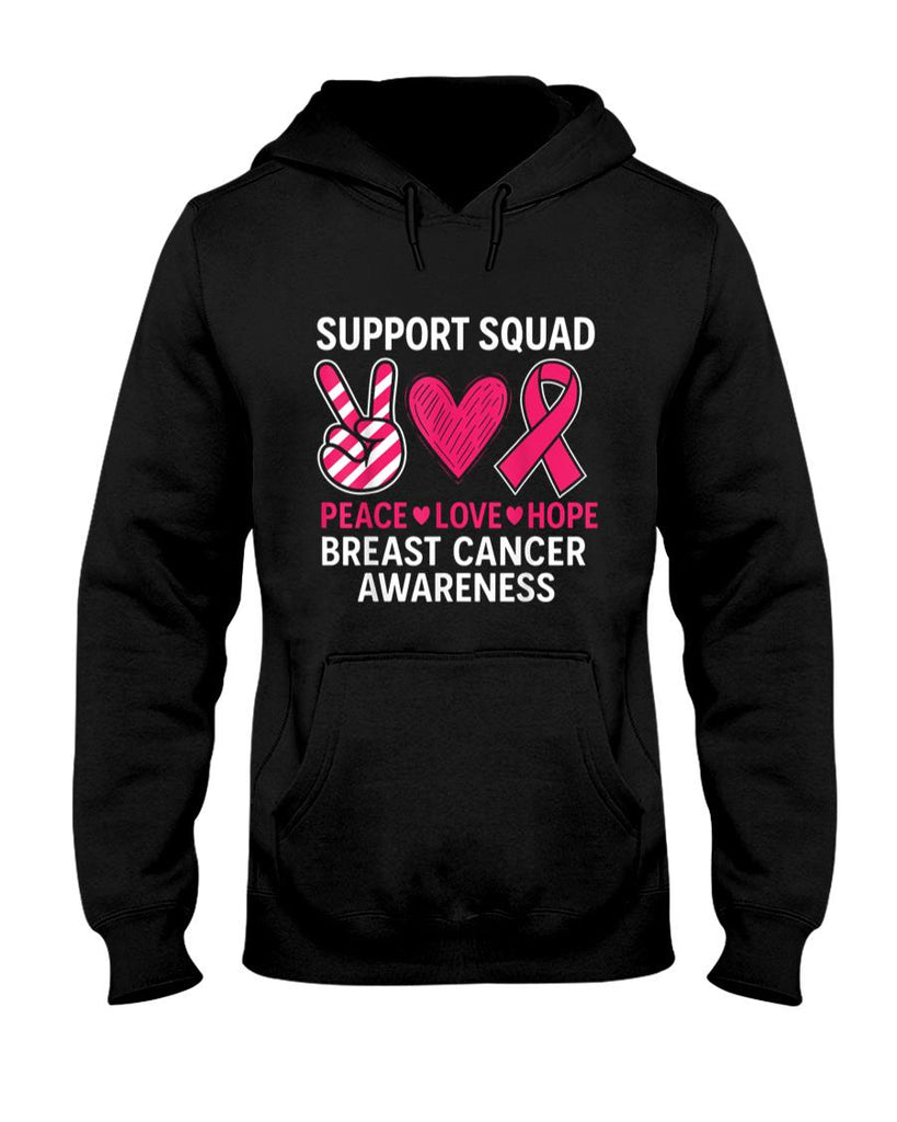 Support Squad Breast Cancer Awareness Groovy Pink Ribbon T-Shirt