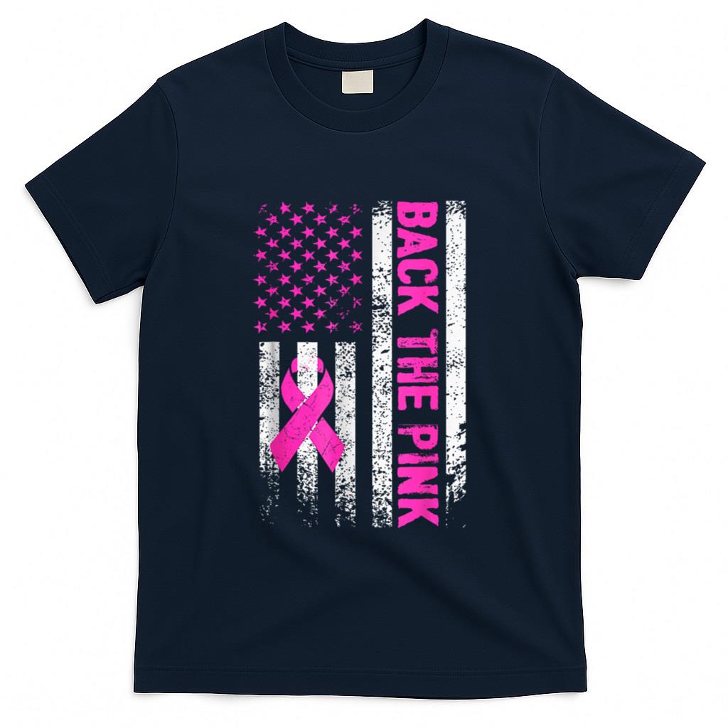 Back The Pink Breast Cancer Awareness Flag Toddler Women Men T-Shirt
