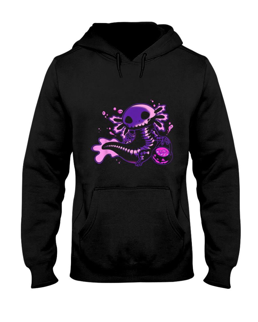 Cute Axolotl Skeleton Halloween Pumpkin Candy Trick or Treat T-Shirt