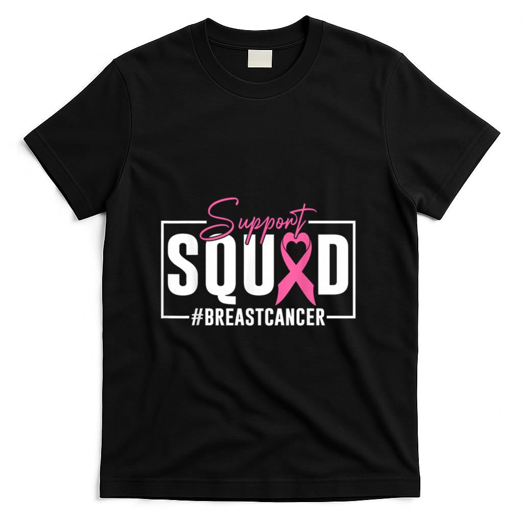 Support Squad Breast Cancer Awareness Pink Ribbon T-Shirt