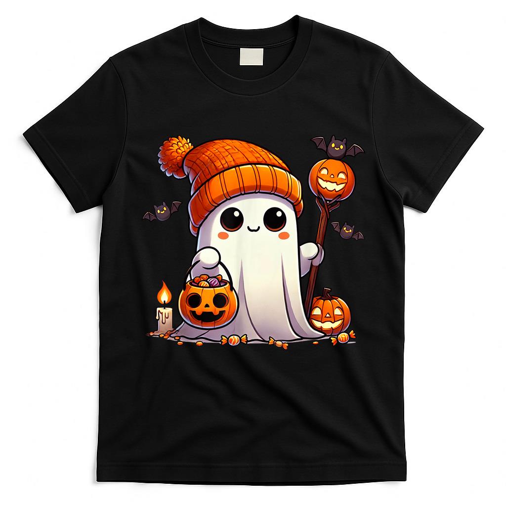 Ghost Halloween Cute Ghost Trick or Treat Candy Boys Girls T-Shirt