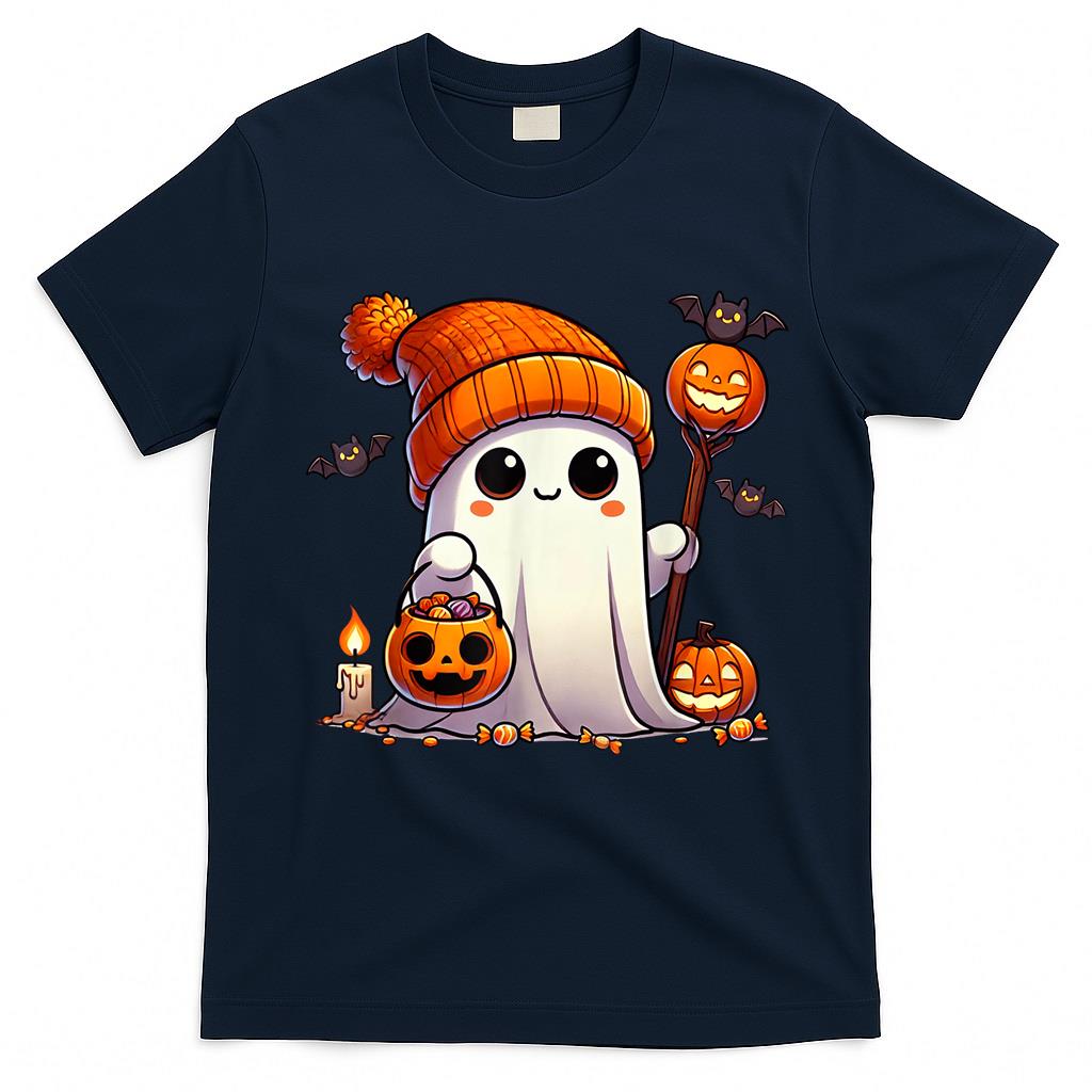 Ghost Halloween Cute Ghost Trick or Treat Candy Boys Girls T-Shirt