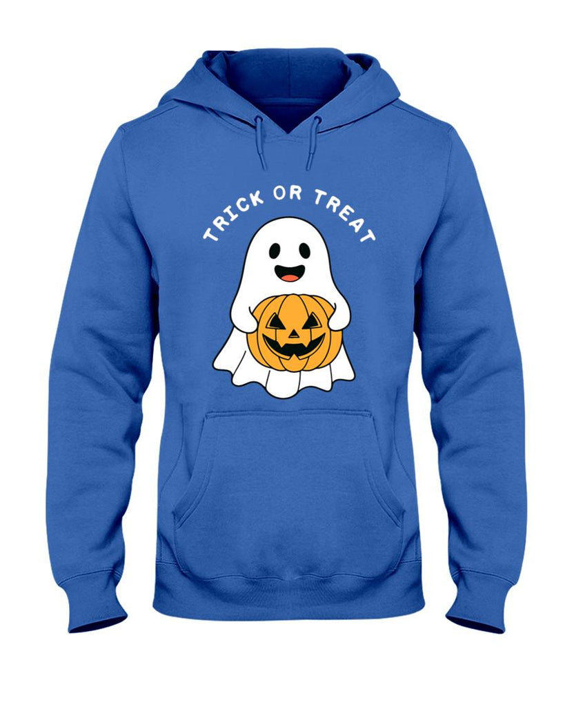 Trick or Treat Cute Ghost Halloween Pumpkin Oversized T-Shirt