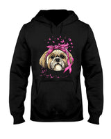 Breast Cancer Awareness Shih Tzu Dog Pink Ribbon Survivor T-Shirt