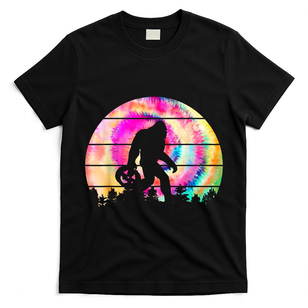 Funny Bigfoot Tie Dye Halloween october 31 trick or treat T-Shirt