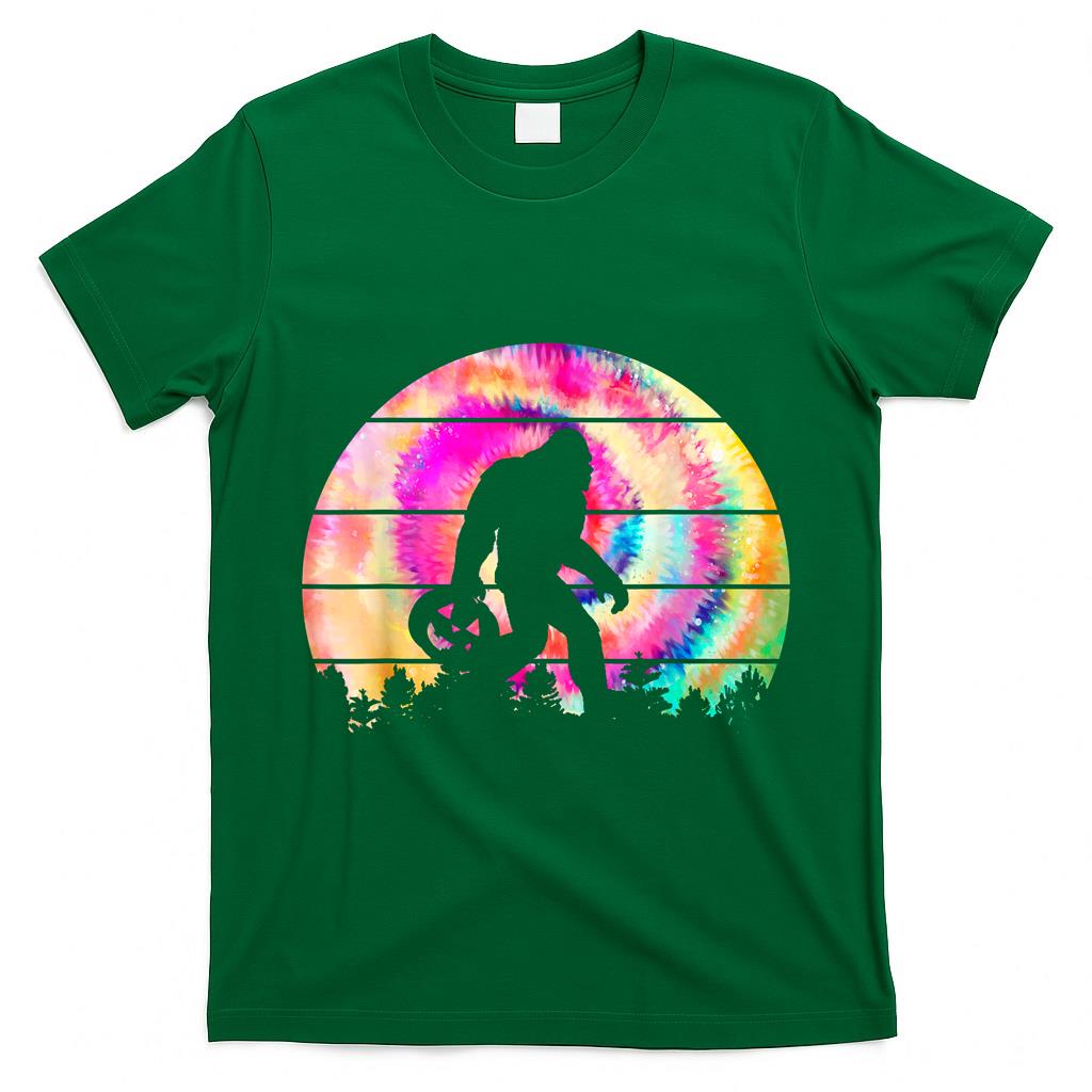 Funny Bigfoot Tie Dye Halloween october 31 trick or treat T-Shirt