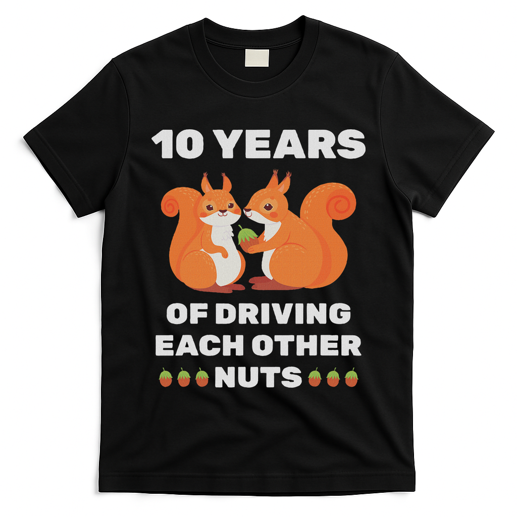 10th 10 Year Tin Wedding Anniversary Funny Couple Him Her T-Shirt