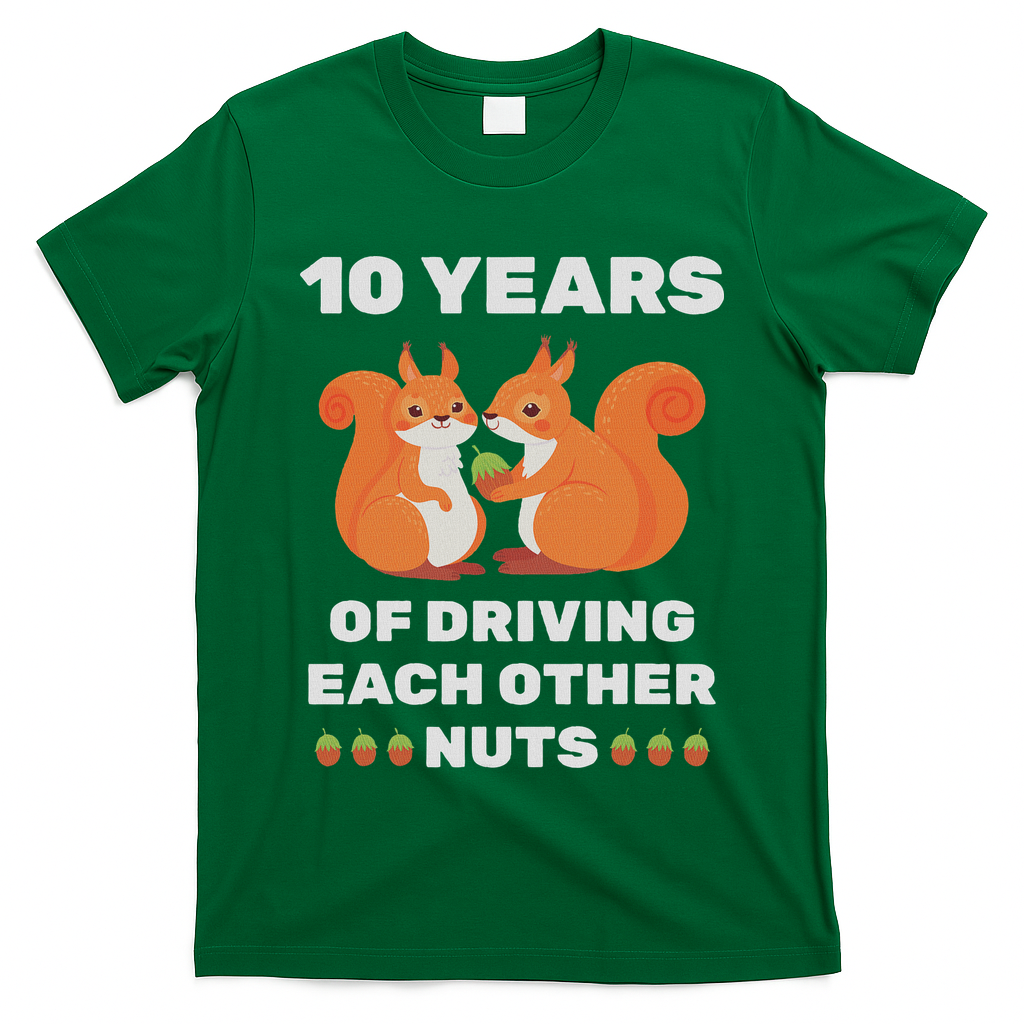 10th 10 Year Tin Wedding Anniversary Funny Couple Him Her T-Shirt