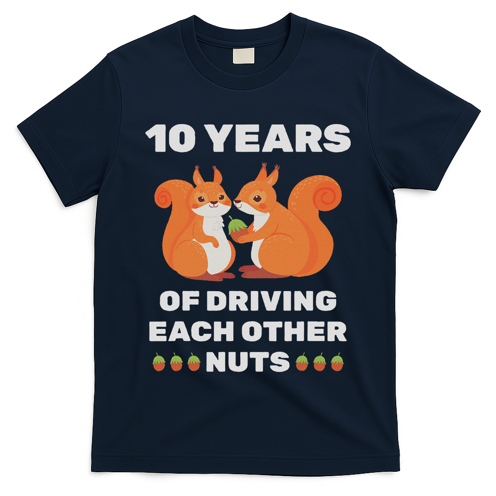10th 10 Year Tin Wedding Anniversary Funny Couple Him Her T-Shirt