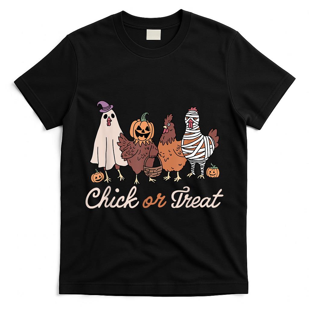 Chick Or Treat Halloween Witch Spooky Chicken T-Shirt