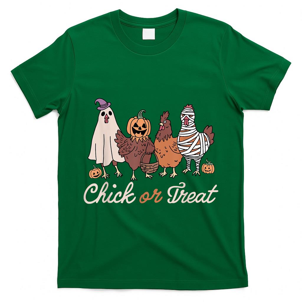 Chick Or Treat Halloween Witch Spooky Chicken T-Shirt