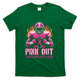Pink Out Tackle Breast Cancer Football Aware Men Boys Kids T-Shirt