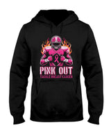 Pink Out Tackle Breast Cancer Football Aware Men Boys Kids T-Shirt