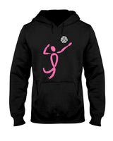 Volleyball Pink Ribbon Breast Cancer Awareness Sport Gift T-Shirt