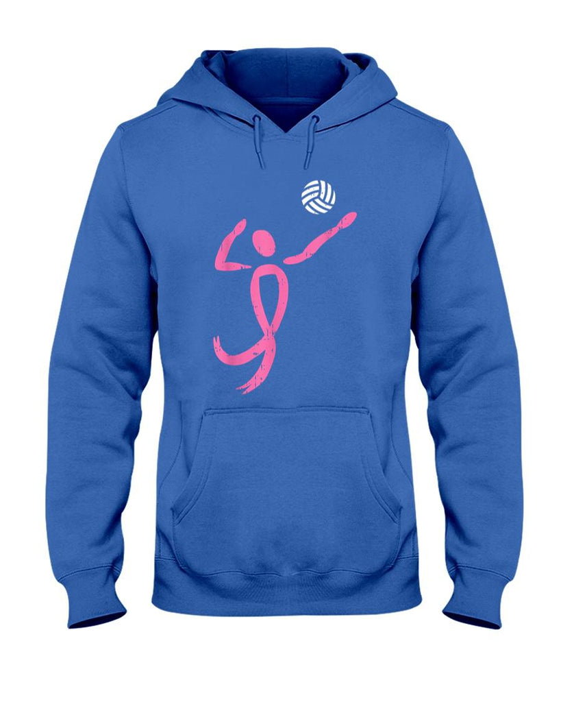 Volleyball Pink Ribbon Breast Cancer Awareness Sport Gift T-Shirt