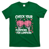 Check Your Pumpkins Breast Cancer Awareness Halloween Women T-Shirt_1