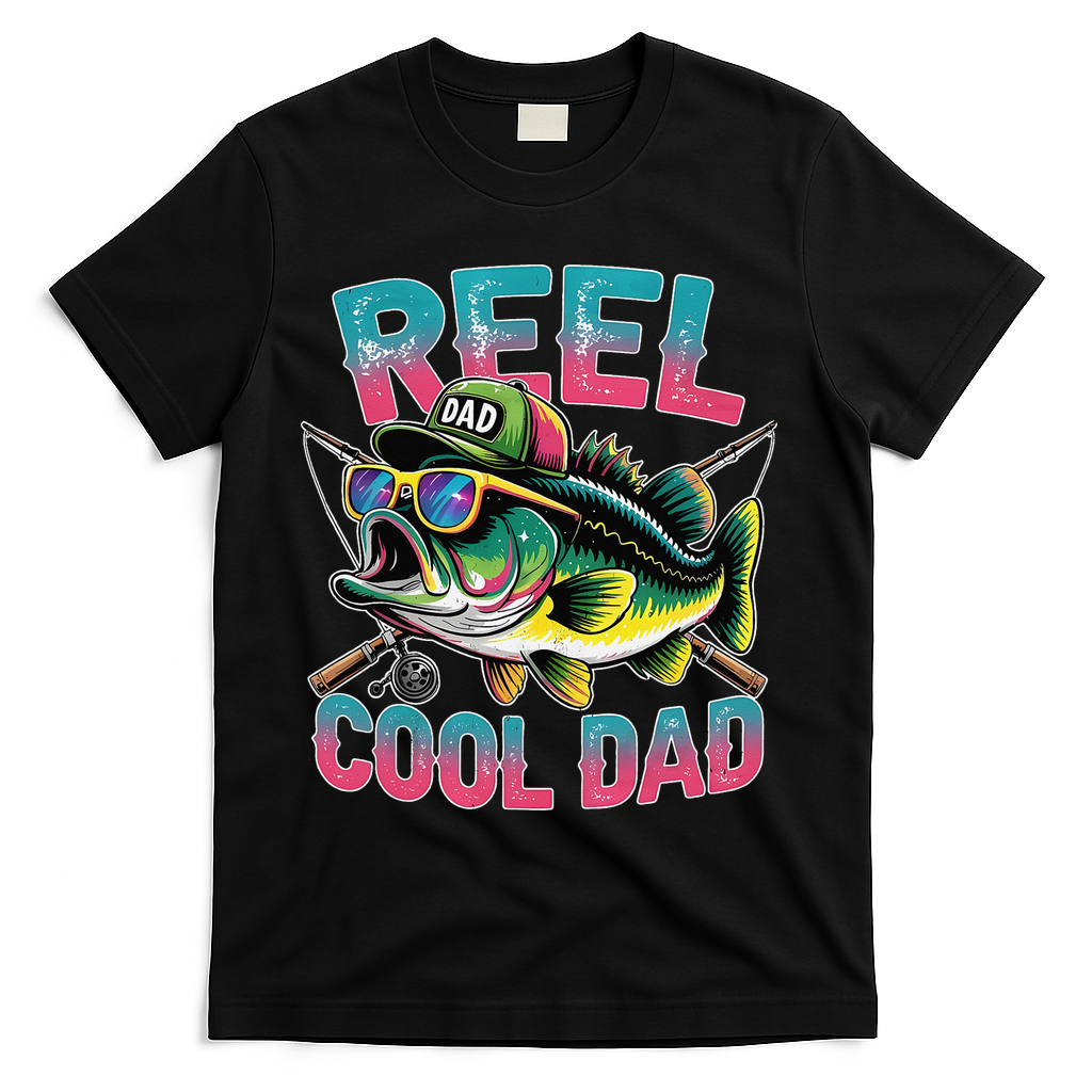 Reel Cool Dad Fishing Fisher Funny Fisherman Fathers Day T-Shirt