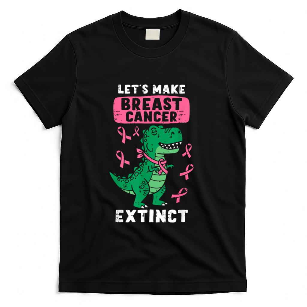 Lets Make Breast Cancer Extinct Pink Dinosaur Kids Boys T-Shirt