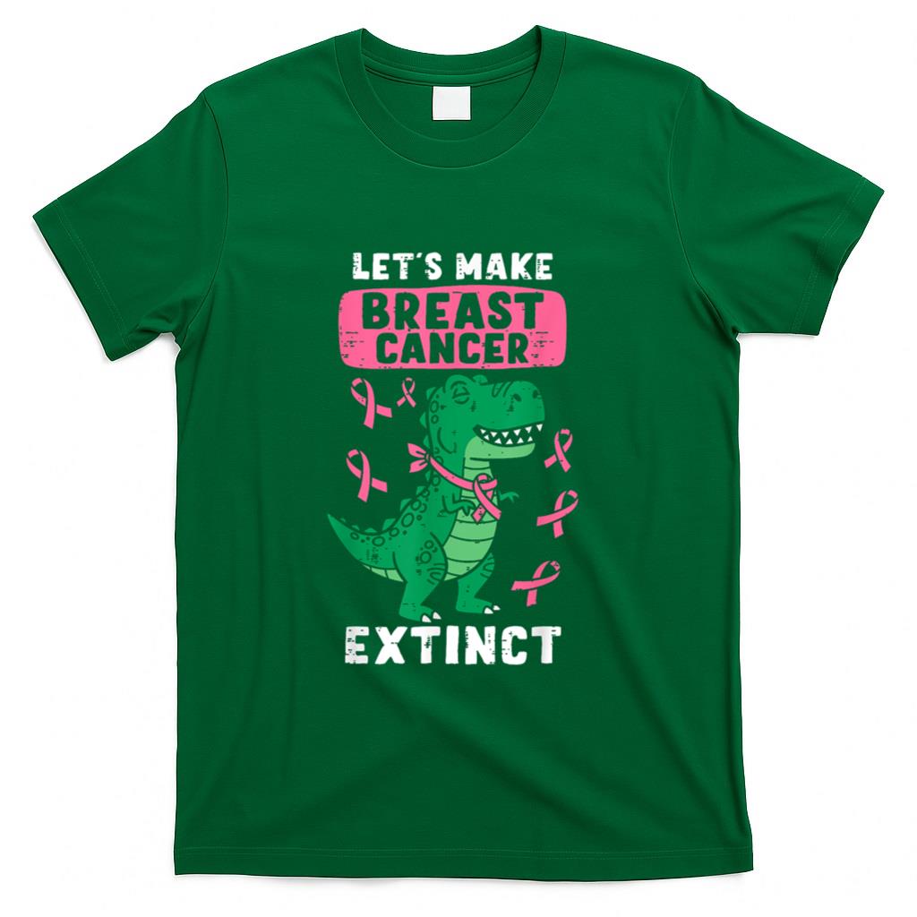 Lets Make Breast Cancer Extinct Pink Dinosaur Kids Boys T-Shirt