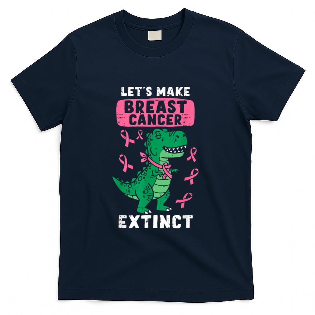 Lets Make Breast Cancer Extinct Pink Dinosaur Kids Boys T-Shirt