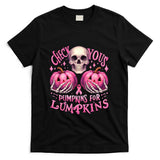 Check Your Pumpkins For Lumpkins Halloween Breast Cancer T-Shirt