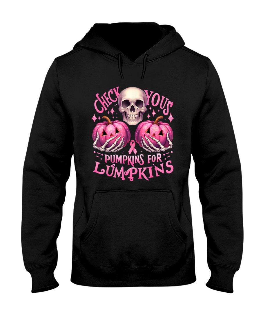 Check Your Pumpkins For Lumpkins Halloween Breast Cancer T-Shirt