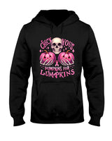 Check Your Pumpkins For Lumpkins Halloween Breast Cancer T-Shirt