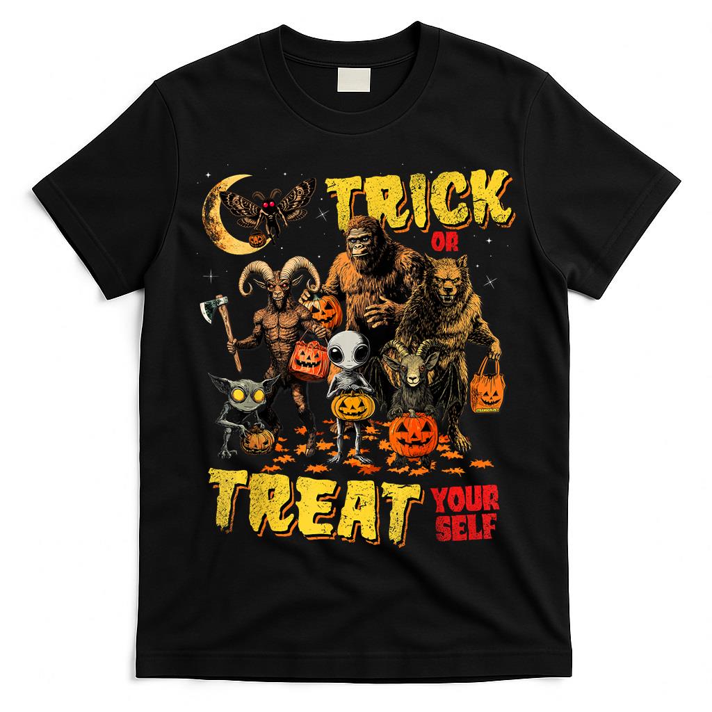 Trick Or Treat Yourself Cryptid Bigfoot Dogman Halloween T-Shirt