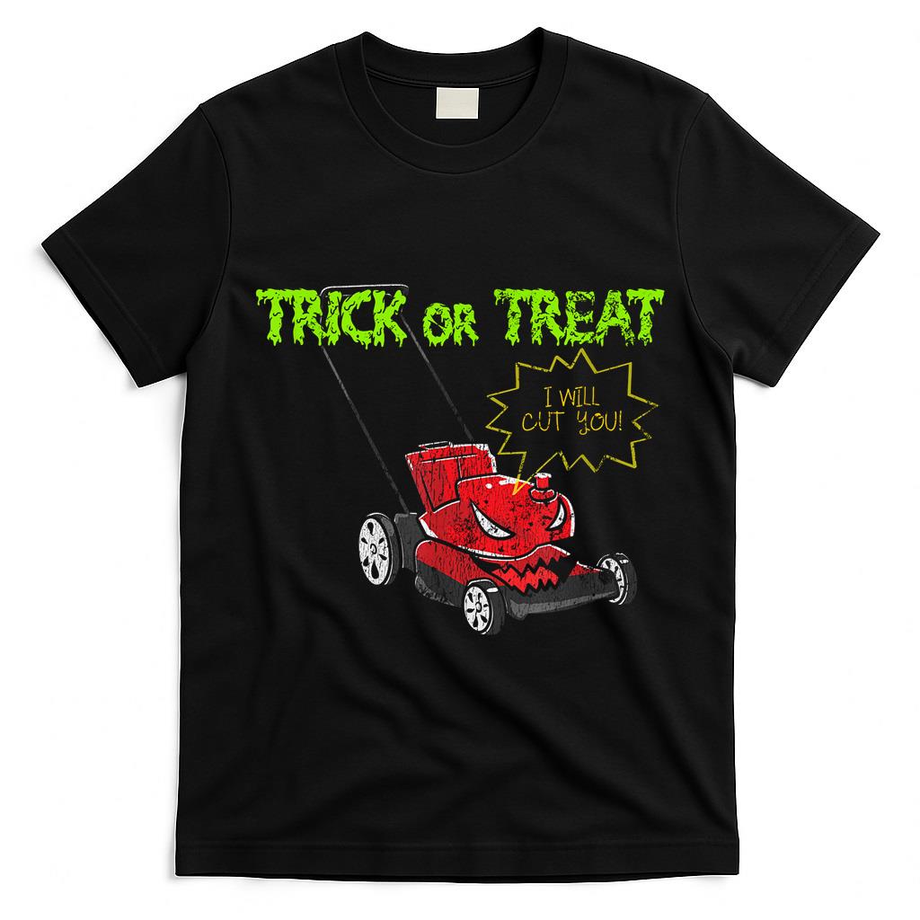 Halloween Costume Scary Lawnmower Emoticon Trick Or Treat T-Shirt