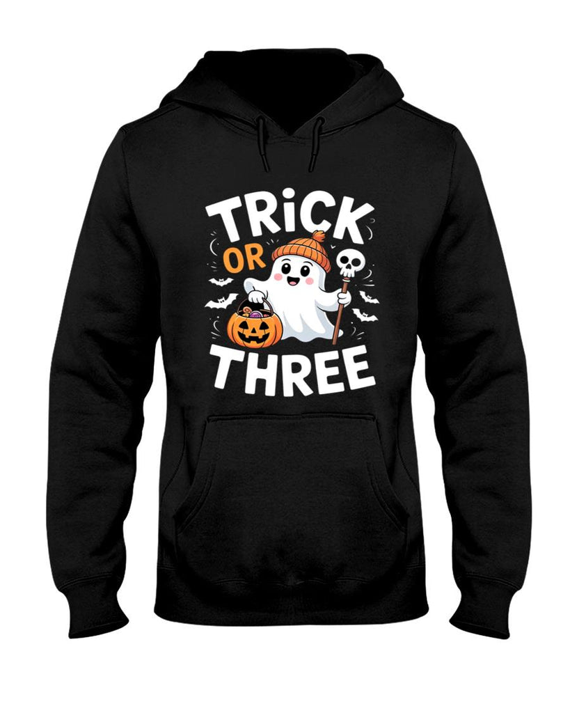 Kids Trick or Three Halloween Spooky Pumpkin 3rd Birthday Kids Essential T-Shirt