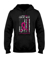 I Wear Pink For My Wife Breast Cancer Awareness AmericanFlag T-Shirt