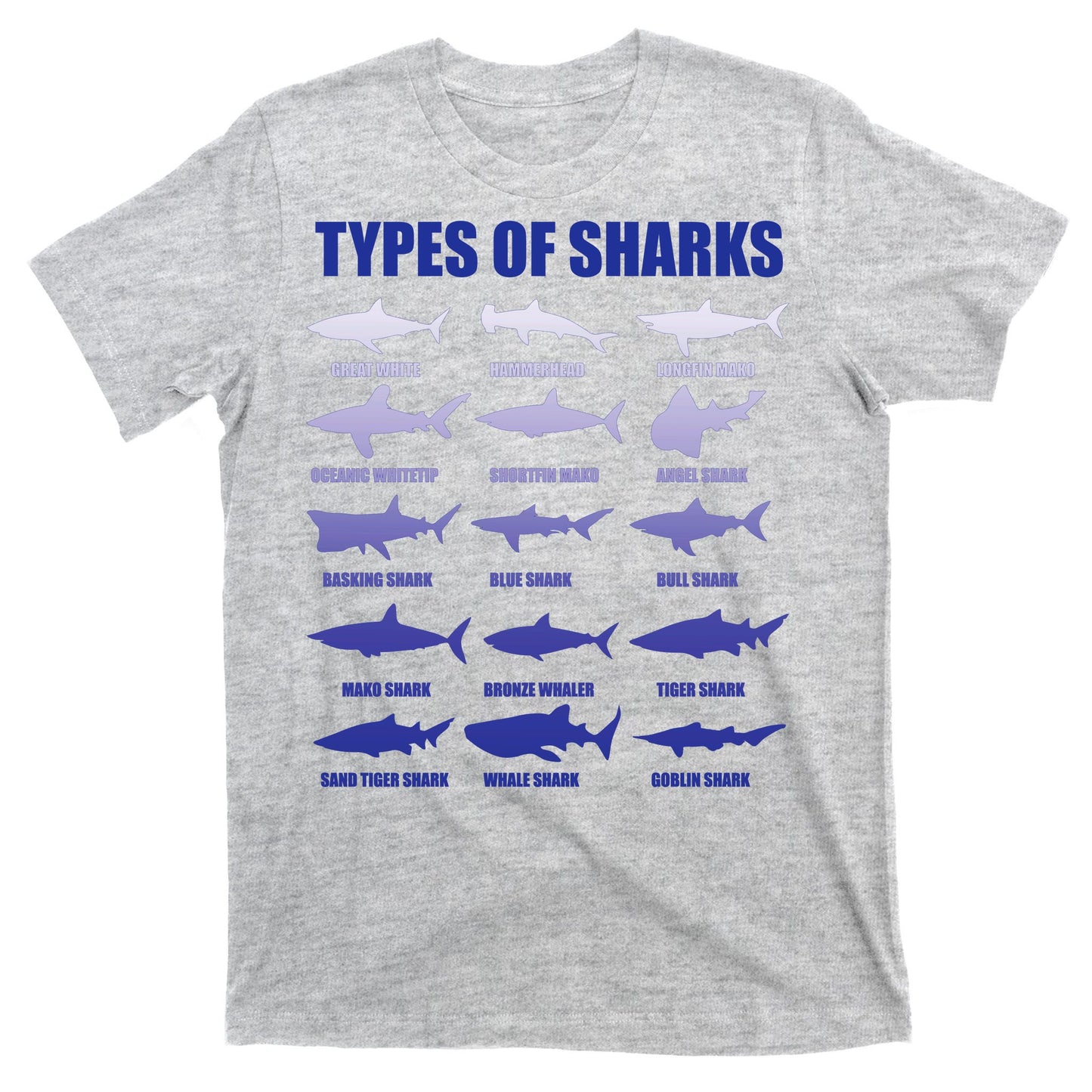 15 Types of Sharks T-Shirt