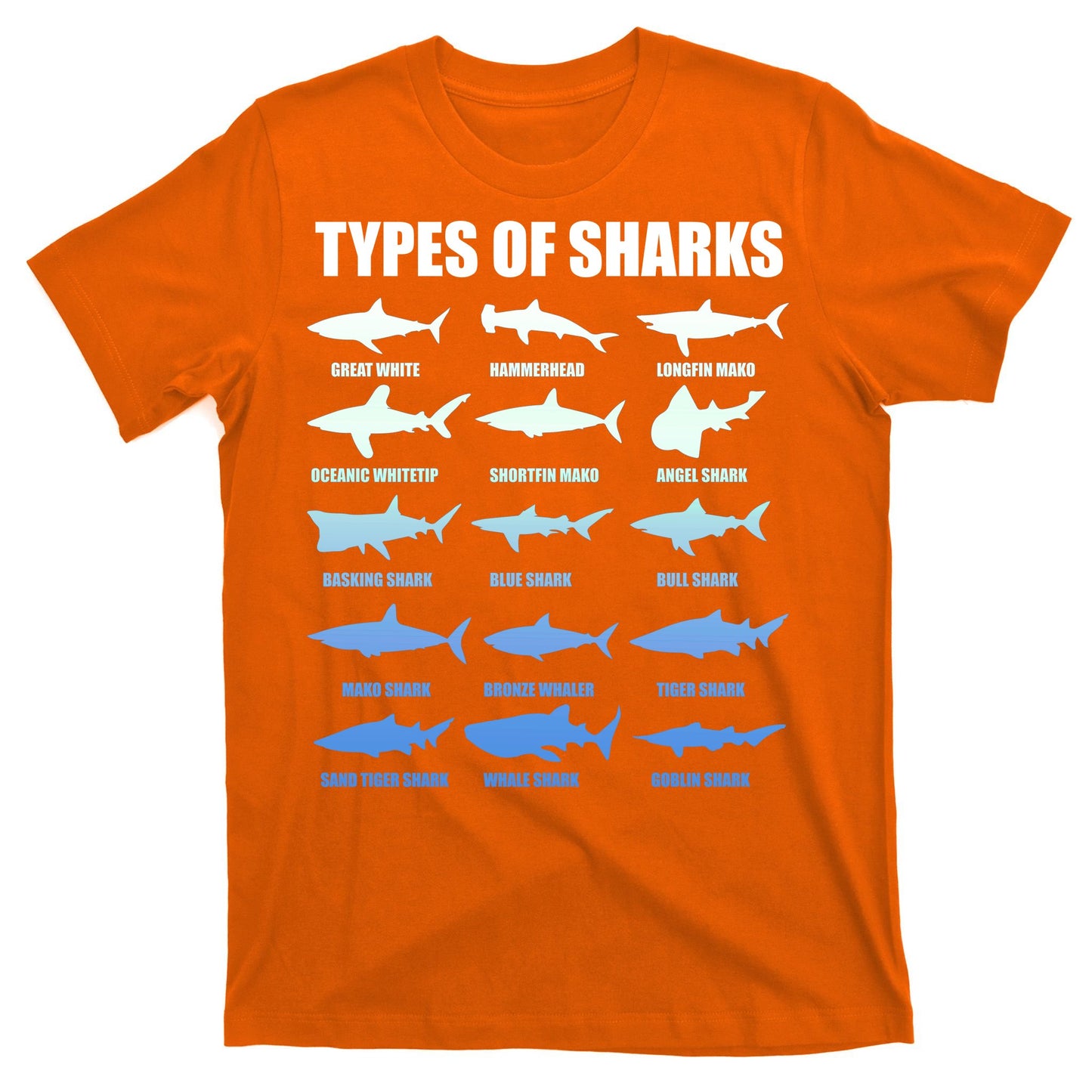 15 Types of Sharks T-Shirt
