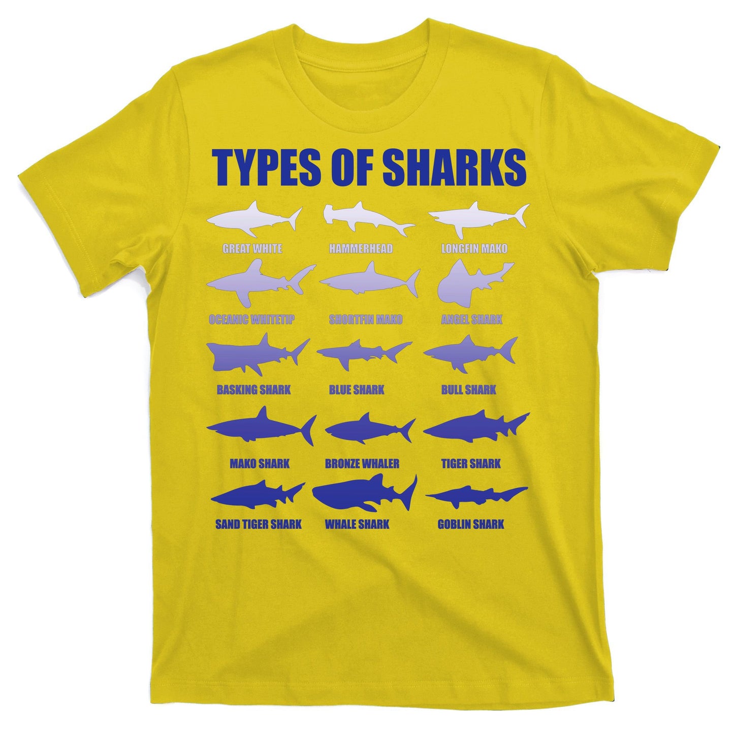 15 Types of Sharks T-Shirt