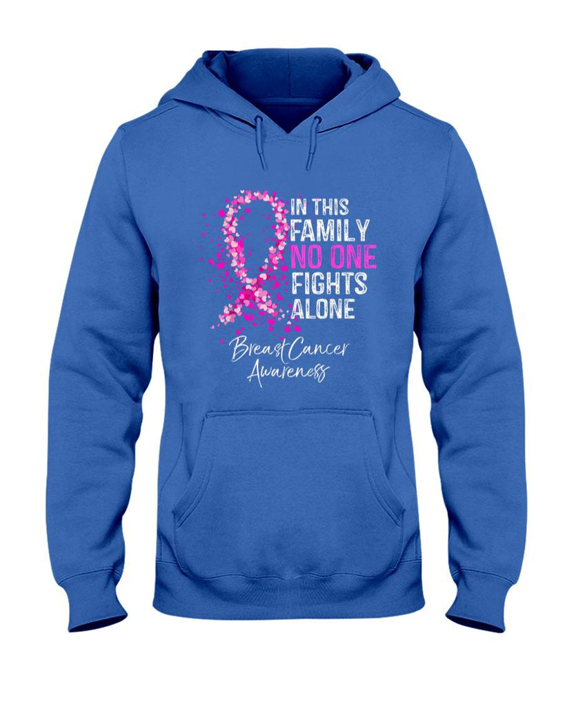 In This Family No One Fights Alone Breast Cancer Awareness T-Shirt
