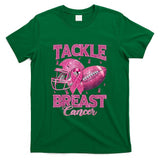 Tackle Breast Cancer Awareness American Football Pink Ribbon T-Shirt