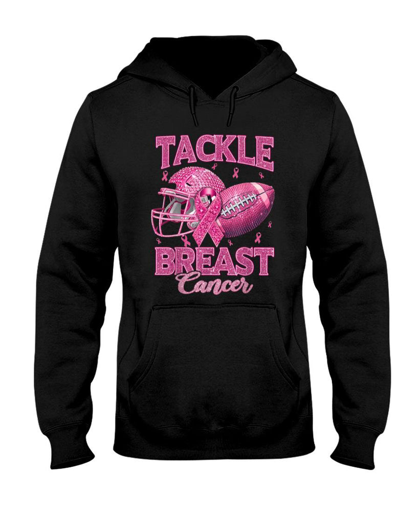 Tackle Breast Cancer Awareness American Football Pink Ribbon T-Shirt